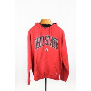 J. America OHIO STATE Red Cotton Blend Fleece Hoodie Sweatshirt, Size L
